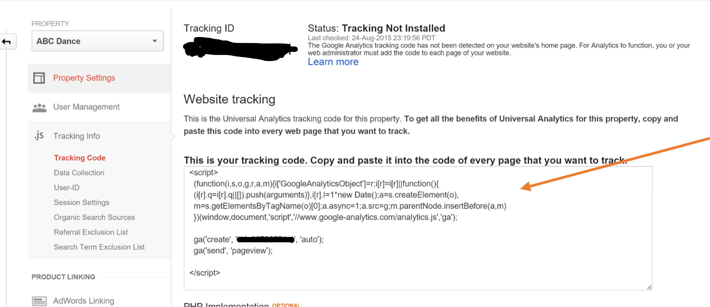 Integrate Google analytics