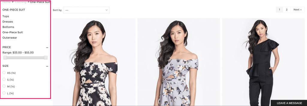 product filter