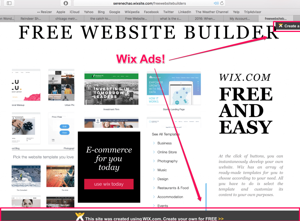 Wix Screen shot